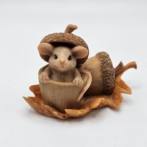 Silvestri Charming Tails Dean Griff Acorn Leaf Mouse Figurine Gnome Garden 2"